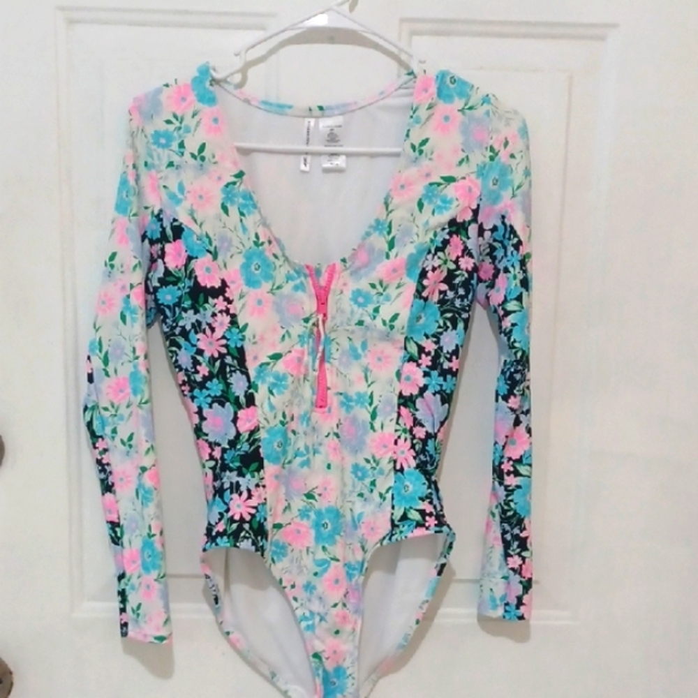 Celebrety Pink Swimsuit Floral Kids One Piece